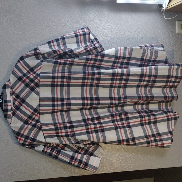 COPY - Red, White, and Blue Academiks Plaid Short Sleeved Shirt 5X - Picture 6 of 6